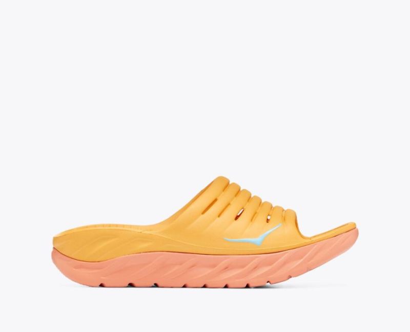 Hoka Ora Recovery Slide pour femme - Amber Yellow / Shell Coral